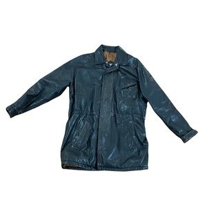 WILLIAM BARRY Soft Lambskin LEATHER JACKET Mens Size 40 L Black Insulated Coat
